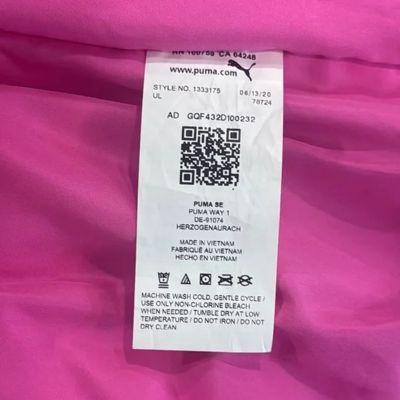 Puma Black and Pink Puffer Vest - Picture 5 of 5